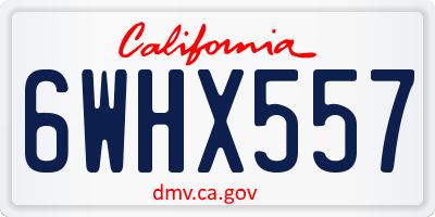 CA license plate 6WHX557