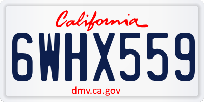 CA license plate 6WHX559