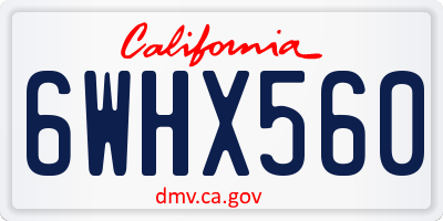 CA license plate 6WHX560