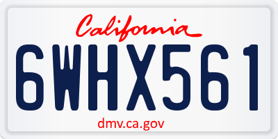 CA license plate 6WHX561