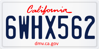 CA license plate 6WHX562