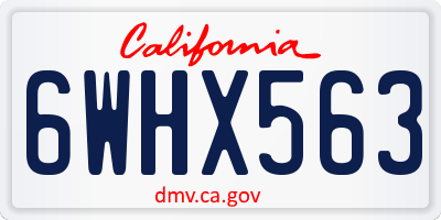 CA license plate 6WHX563