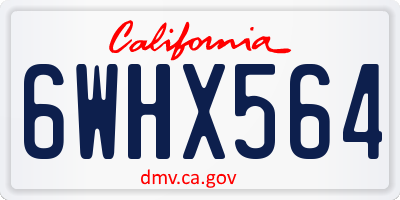 CA license plate 6WHX564