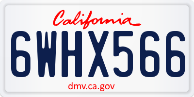 CA license plate 6WHX566
