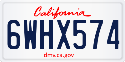 CA license plate 6WHX574