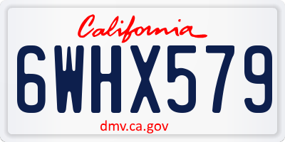 CA license plate 6WHX579