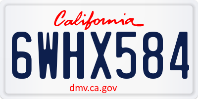 CA license plate 6WHX584