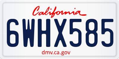 CA license plate 6WHX585