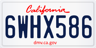 CA license plate 6WHX586