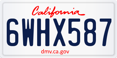 CA license plate 6WHX587