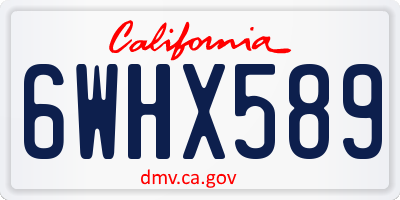 CA license plate 6WHX589