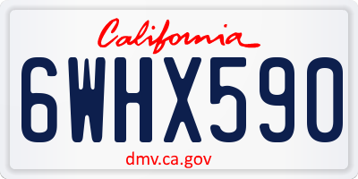 CA license plate 6WHX590