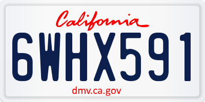 CA license plate 6WHX591