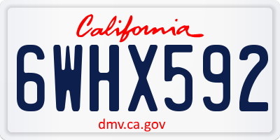 CA license plate 6WHX592