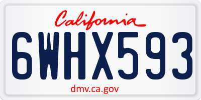 CA license plate 6WHX593