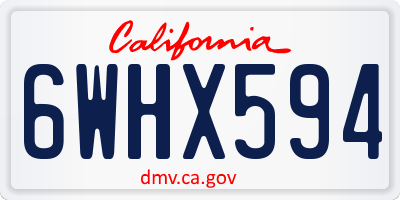 CA license plate 6WHX594