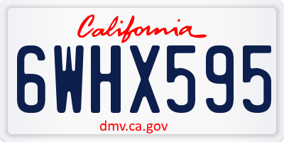 CA license plate 6WHX595