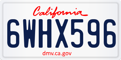 CA license plate 6WHX596