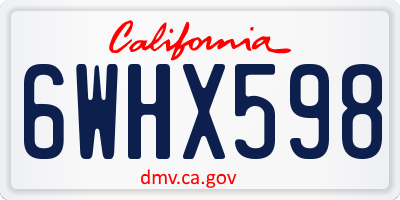 CA license plate 6WHX598