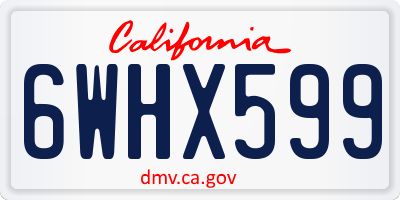 CA license plate 6WHX599