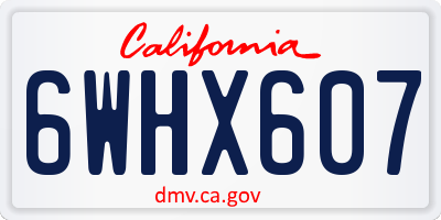 CA license plate 6WHX607