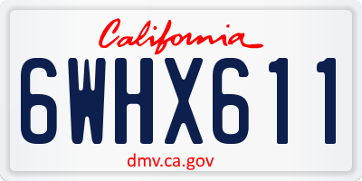 CA license plate 6WHX611