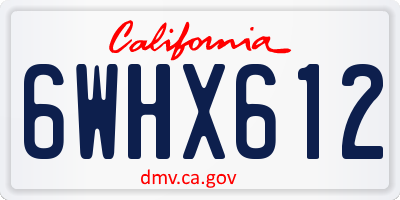 CA license plate 6WHX612