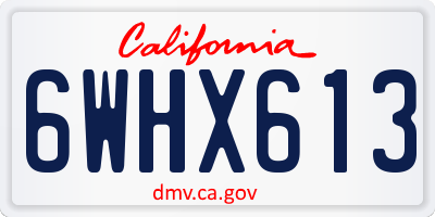 CA license plate 6WHX613