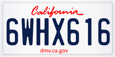 CA license plate 6WHX616