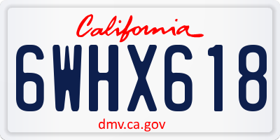 CA license plate 6WHX618