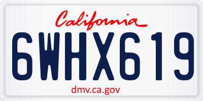 CA license plate 6WHX619