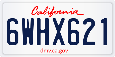 CA license plate 6WHX621