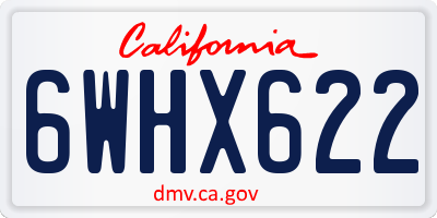CA license plate 6WHX622
