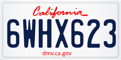 CA license plate 6WHX623
