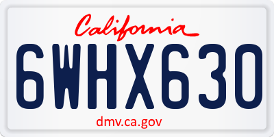 CA license plate 6WHX630