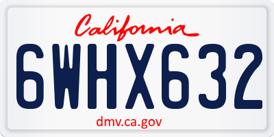 CA license plate 6WHX632