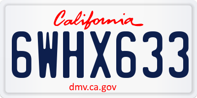 CA license plate 6WHX633