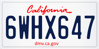 CA license plate 6WHX647