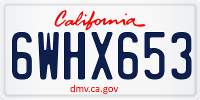 CA license plate 6WHX653