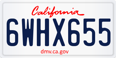 CA license plate 6WHX655