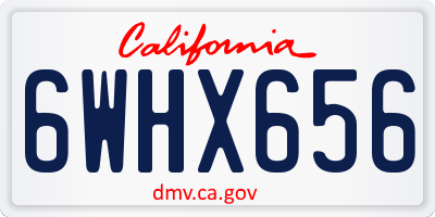 CA license plate 6WHX656