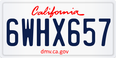 CA license plate 6WHX657