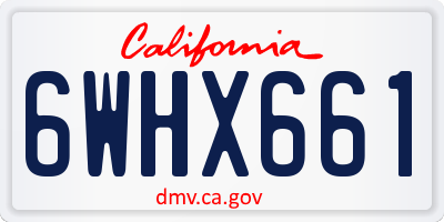 CA license plate 6WHX661