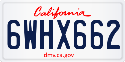 CA license plate 6WHX662