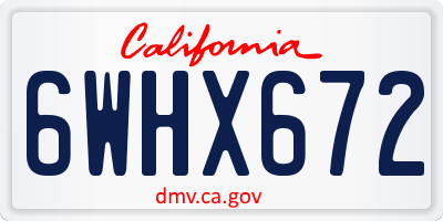 CA license plate 6WHX672