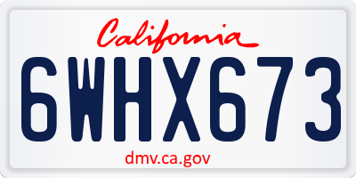CA license plate 6WHX673
