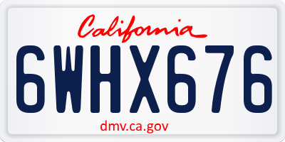 CA license plate 6WHX676