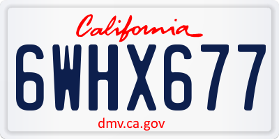 CA license plate 6WHX677