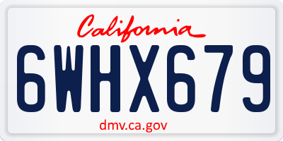 CA license plate 6WHX679