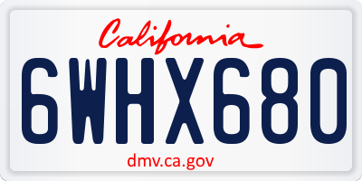 CA license plate 6WHX680